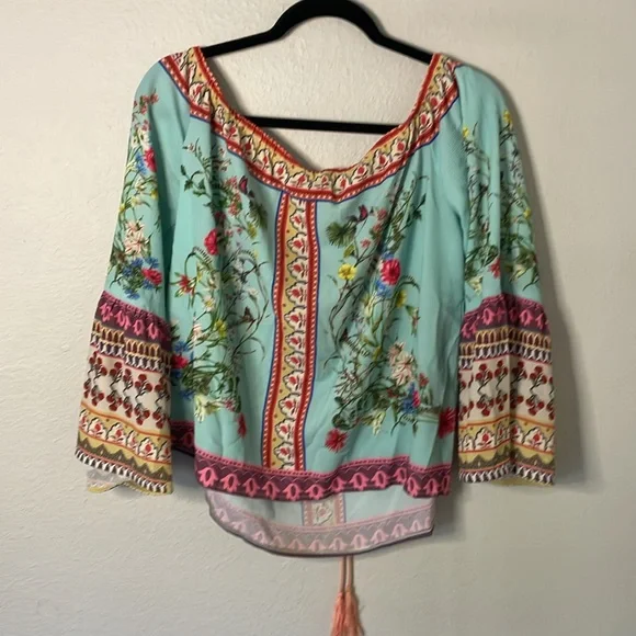 Umgee Boho Off Shoulder Floral Size M - Picture 2 of 5